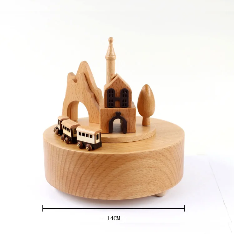 Cutebee Zakka карусель музыкальные коробки деревянная музыкальная шкатулка изделия из дерева ретро подарок на день рождения винтажные аксессуары для украшения дома - Цвет: 7501