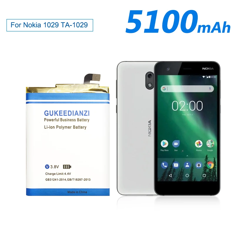 Аккумулятор gukeedianzi для Nokia TA-1029 аккумулятор мобильного телефона HE341 5100 мАч