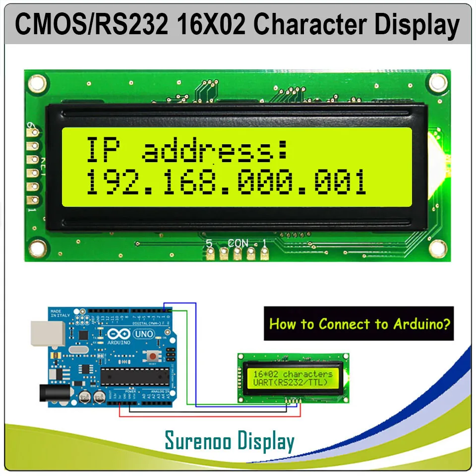 UART CMOS RS232 серийный 1602 162 16*2 символ ЖК-модуль дисплей экран LCM для Arduino, поддержка клавиатуры синий желтый зеленый