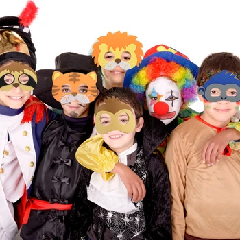 

15Pcs Safari Jungle Animal Felt Masks Birthday Kids Costume Dress-Up Supplies