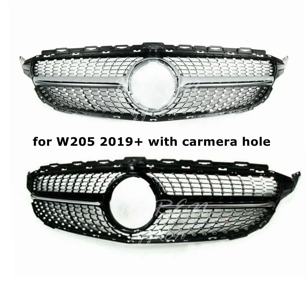 Передняя Алмазная решетка подходит для Mercedes C Class W205 2019 + C450 C250 C180 C200 C220 с