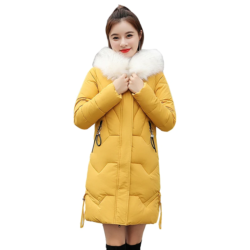 Зимняя женская куртка новинка 2020 пуховик с воротником из искусственного меха
