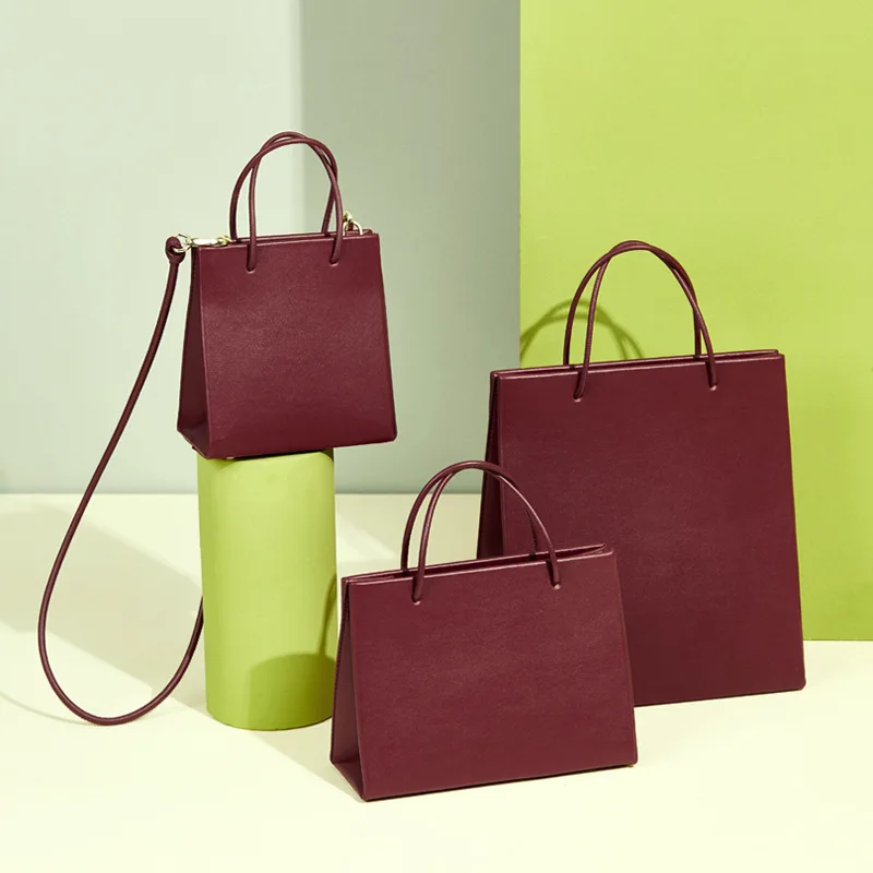 

Women's Bag Leather Autumn and Winter 2019 New Retro Women's One Shoulder Slant Span Bag Solid Color Tote Bag