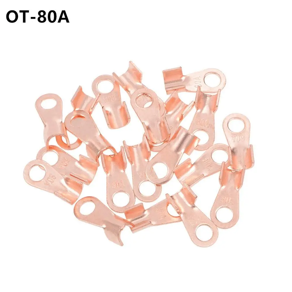 

10Pcs 80A Copper Battery Cable Connector Terminal Crimping 6-16mm2 Wire OT-80A