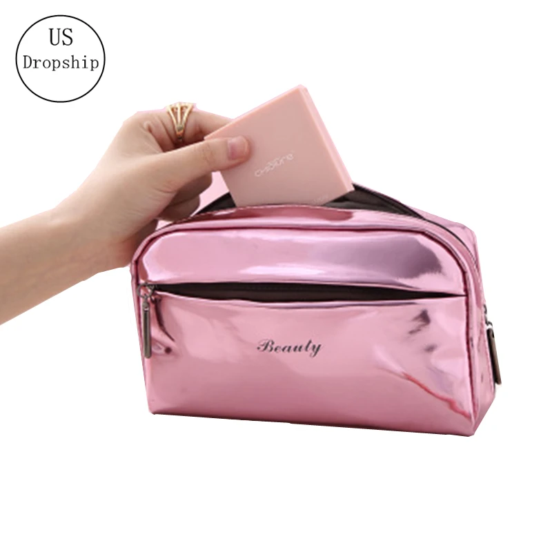 

Women Cosmetic Bag PU Make Up Pouch Portable Carry-on Organizer Storage Lipstick Makeup Bag Travel Necessity Beauty Wash Case