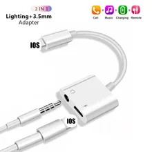 Адаптер для iPhone11 2 в 1 для Apple iPhone XS MAX XR X 7 8 Plus IOS 12 3,5 мм переходник для наушников Aux кабель Splitteradaptador