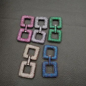 

Cubic Zircon Micro square clasp for necklace / bracelet 25x50mm golden plated