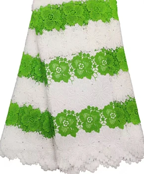 

GREEN Silk Milk Water soluble lace High Quality African Lace Fabric New Silk French Lace Fabric Wedding dress 5yards HTB72.