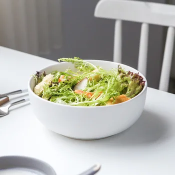 

7.5inch matte ceramic soup bowl Nordic round color glaze fruit salad bowl household tableware Japanese ceramic bowl ceramic bowl