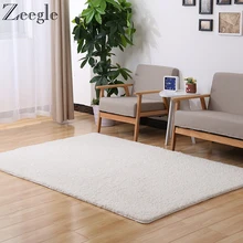 Zeegle Solid Shaggy Plush Carpets For Living Room Home Rugs Great Room Non-slip Soft Children's Room Rug Office Chair Floor Mats