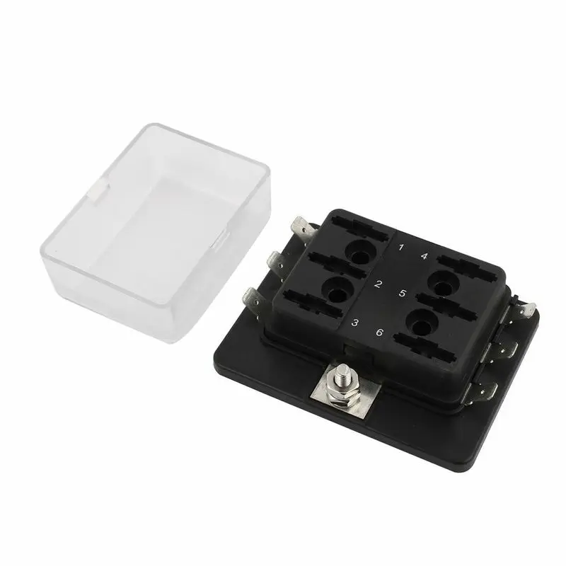 DC32V 100A(макс.) 6-Way, без рамки, с изображением маленькой машины лезвие предохранителей W 5A 7.5A 10A 15A 20A 25A предохранитель