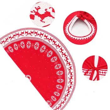 

1pc Christmas Tree Bottom Skirt 48 Inch Snowflake Elk PatternTree Bottom Apron Carpet Christmas New Year Scene Decoration