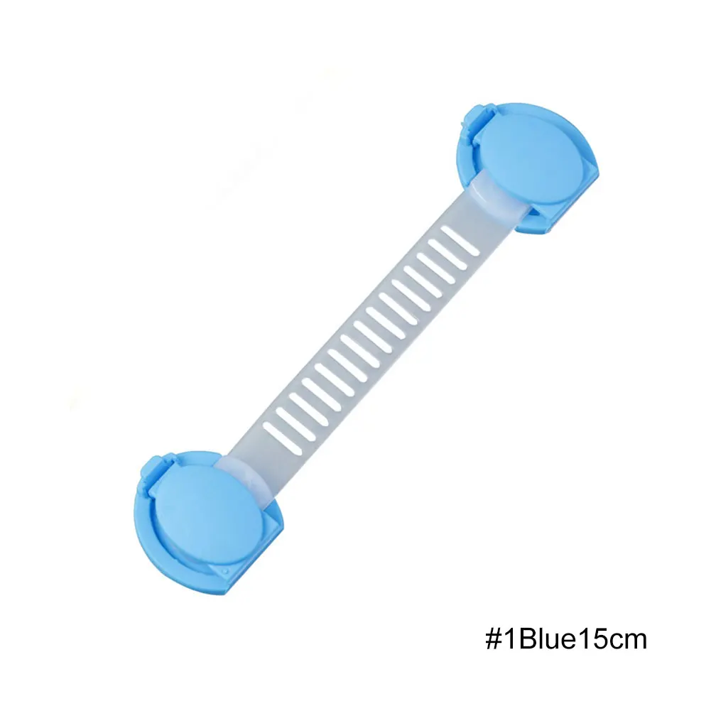 Blue-15cm Многоцелевой замок для детской безопасности, защелка для шкафа, 3 шт., регулируемые замки, прочная защита для детей, замки для ящиков FP8 - Цвет: Blue-15cm
