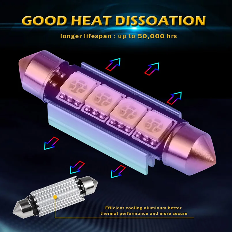LED ĵ  5050SMD 佺 LED  , ڵ ׸  , 6000K  ȭƮ, C5W, C10W, 41mm, 42mm, 2 