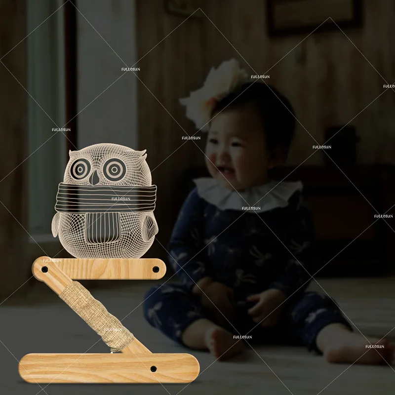 Современный USB ночной Светильник СВЕТОДИОДНЫЙ деревянная декоративная настольная лампа 5В 1A складной ночной Светильник s Детская комната лампа мальчик подарок акриловые светодиодные лампы