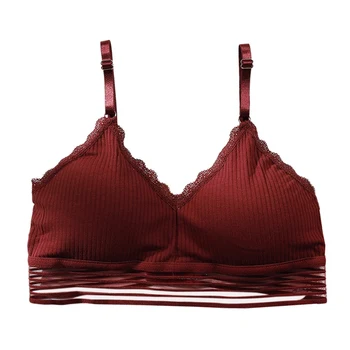

MANBEIQI Ladies Bra Deep Triangle Up Bralette V Bra One-Piece Without Lace Ring Thin Cup Mesh Adjusted-straps Thread Steel Push