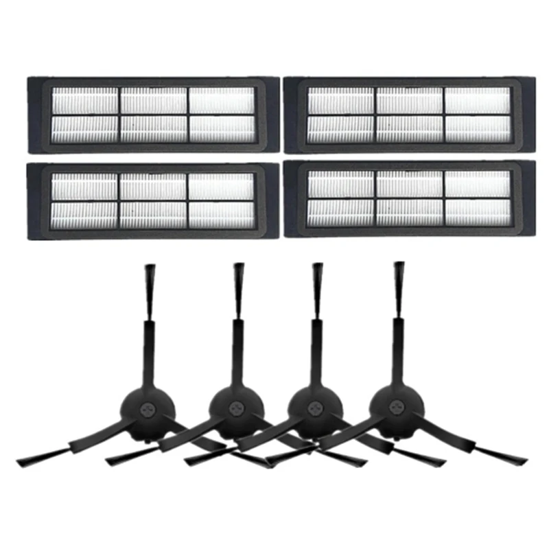 

8PCS Side Brushes HEPA Filter Household Cleaning Tool Replacements for Xiaomi Xiaowa Roborock Vacuum Cleaner