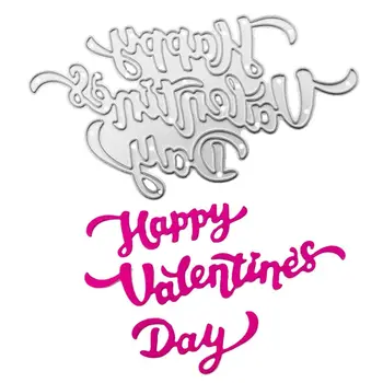 

Happy Valentines Day Metal Cutting Dies Stencil Scrapbooking DIY Album Stamp Paper Card Embossing Decor Craft New Dies for 2020