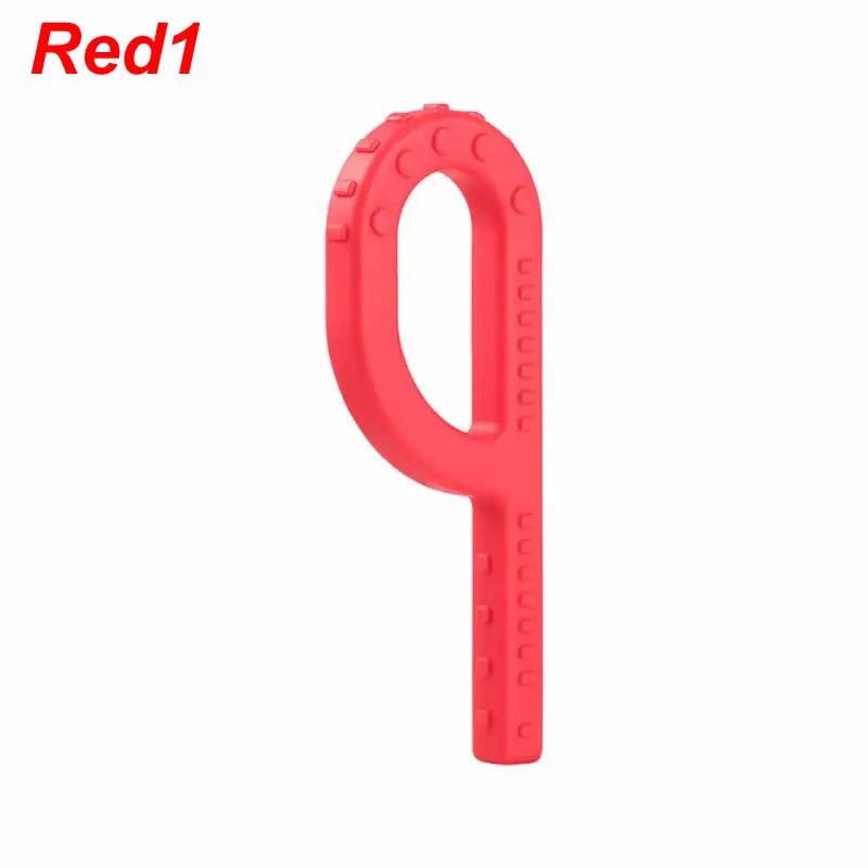Red1 Силиконовые Детские Прорезыватели в форме P, прорезыватели для зубов, игрушки для детей, аутизм и СДВГ, оральный мотор, жевательные инструменты для снятия стресса - Цвет: Red1