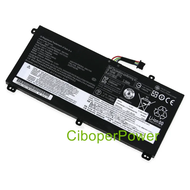 Оригинальное качество ноутбука Батарея для 45N1742 Батарея T550 T550s W550 W550s 45N1740 45N1741