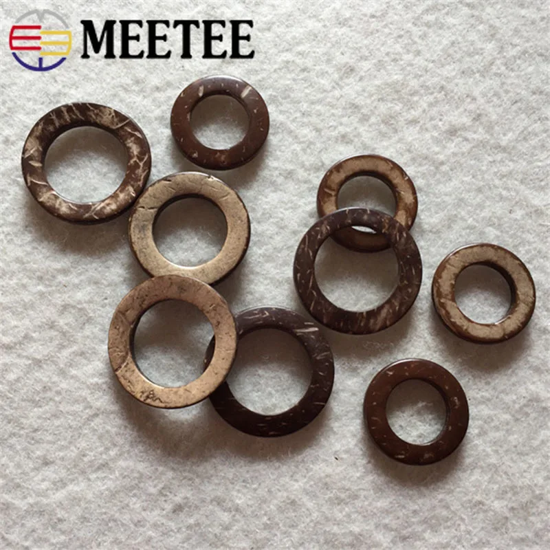 Meetee, 50 шт., ID17-50mm, натуральный кокосовый шарф с пряжками, деревянный шарф с круглым кольцом, пояс, круглые пуговицы, сделай сам, Швейные сумки, аксессуары для одежды