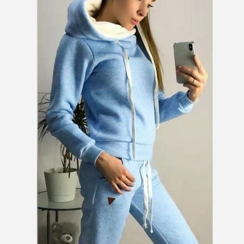 

OEAK Autumn Winter Female Two Piece Sets Tracksuit For Women Long Sleeve Jackets Pants Two Piece Set Warm Outfits Women Suit
