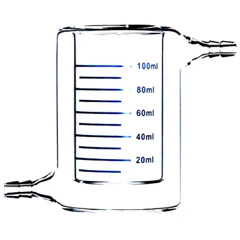 

100ml Jacketed Glass Beaker Jacket Reaction Flask Laboratory Chemiscal Glassware