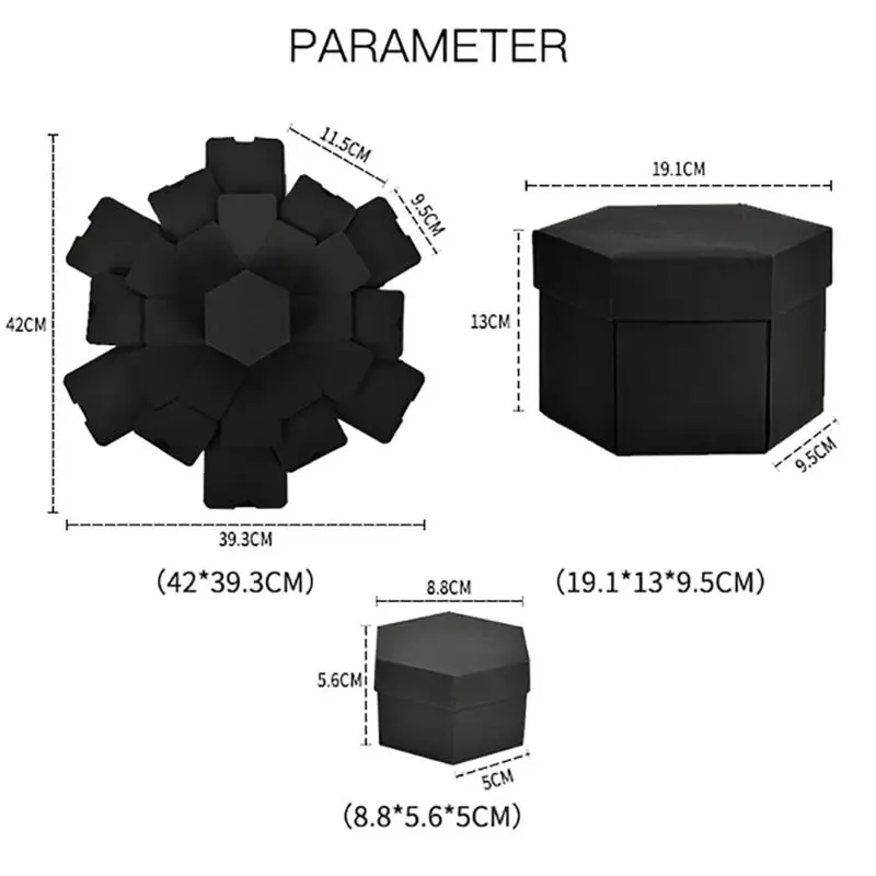 Практичный ручной работы шестиугольник сюрприз взрыв коробки DIY Фотоальбом скрапбук подарки коробка юбилей подарки на день рождения