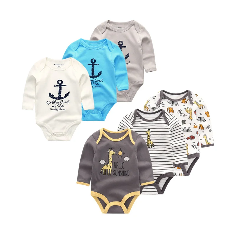 Детский Комбинезон для мальчика из 6 предметов, одежда для девочки Ropa Bebe, комбинезон с длинными рукавами для новорожденных, мягкий хлопковый комбинезон с круглым вырезом и рисунком - Цвет: BDL6015