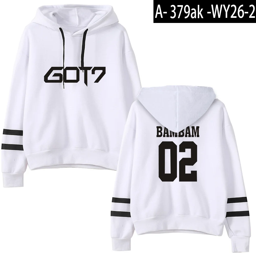 KPOP GOT7 толстовки с капюшоном GOT7 Kpop горячая Распродажа худи для фанатов I GOT7 Женский пуловер с длинным рукавом толстовки Повседневная одежда - Цвет: white