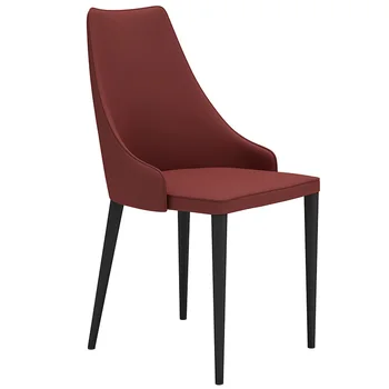 

Nordic Dining Chair Modern Simple Home Fashion Grey High Back Negotiation Chair White Model Room Restaurant Leather Chair