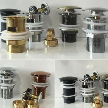 

Durable Brass Pop-up Drain Bathroom Basin Sink Drain Plugs Overflow Hole for Home Bath Faucet Accessories