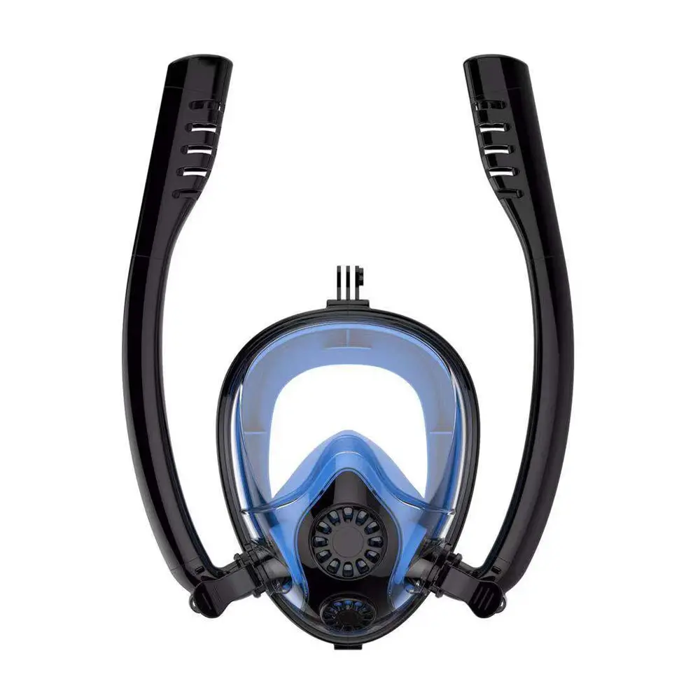 Маска для плавания с двойной дыхательной трубкой для всего лица под водой, маска для подводного плавания, анти-туман, анти-утечка, маска для подводного плавания - Цвет: Style 3