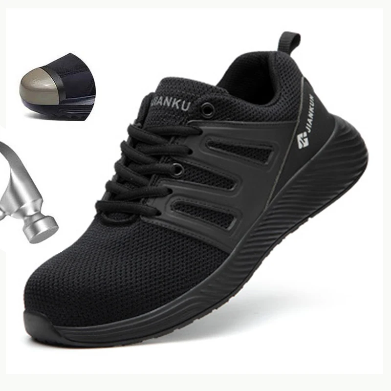 non slip black work boots