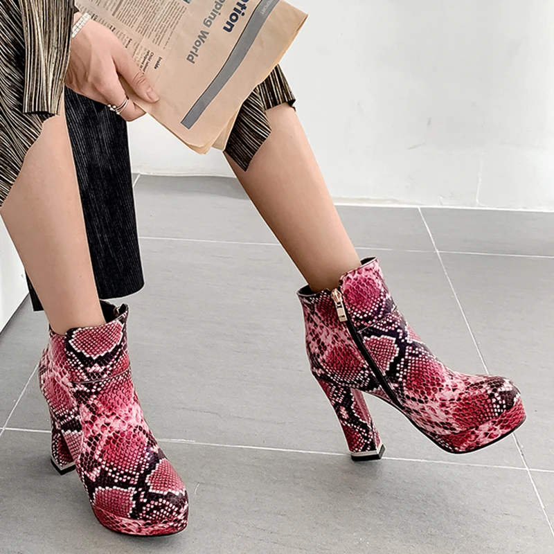 Rimocy/женские ботильоны на очень высоком каблуке и платформе пикантная зимняя