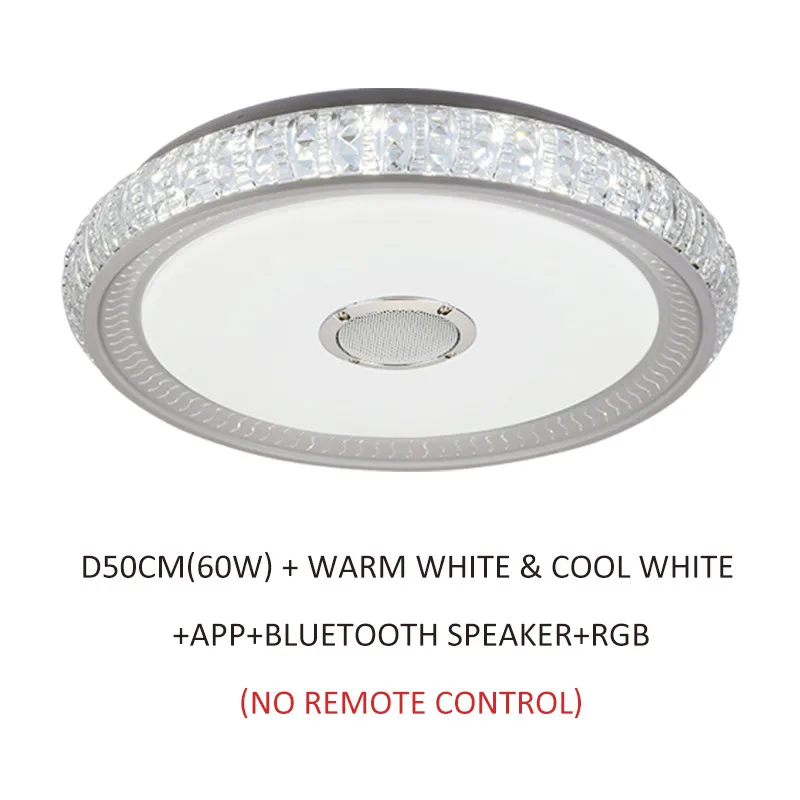 D50-60W-app-b-rgb Креативный светодиодный потолочный светильник с Bluetooth динамиком приложение с регулируемой яркостью RGB современное освещение потолочный светильник для спальни гостиной кухни - Цвет корпуса: D50-60W-app-b-rgb