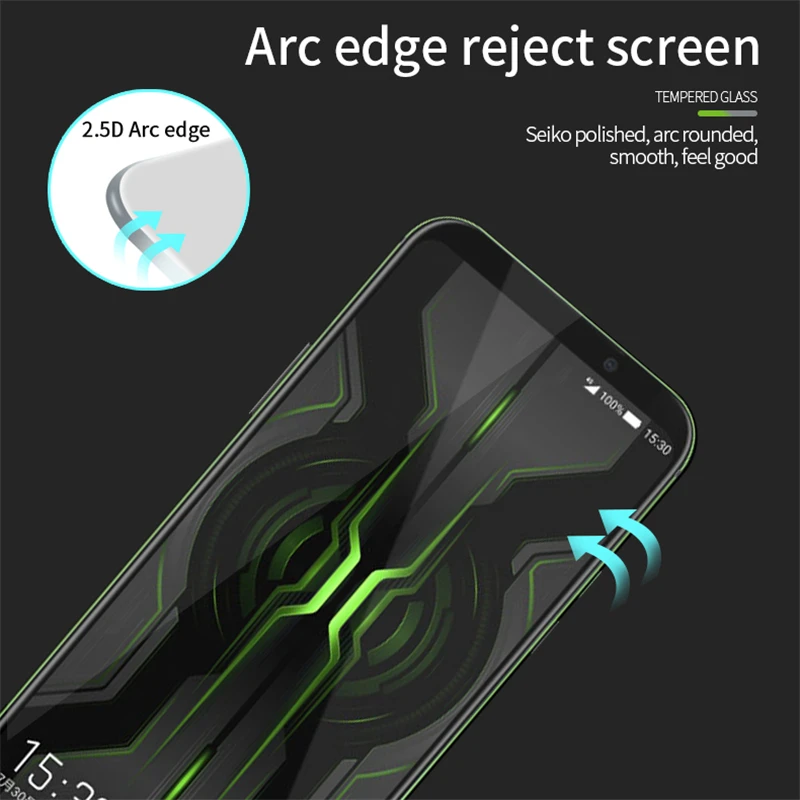 Для Xiaomi Black Shark 2 Pro Черный цвет полное защитное закаленное стекло полное покрытие экрана Закаленное стекло протектор экрана