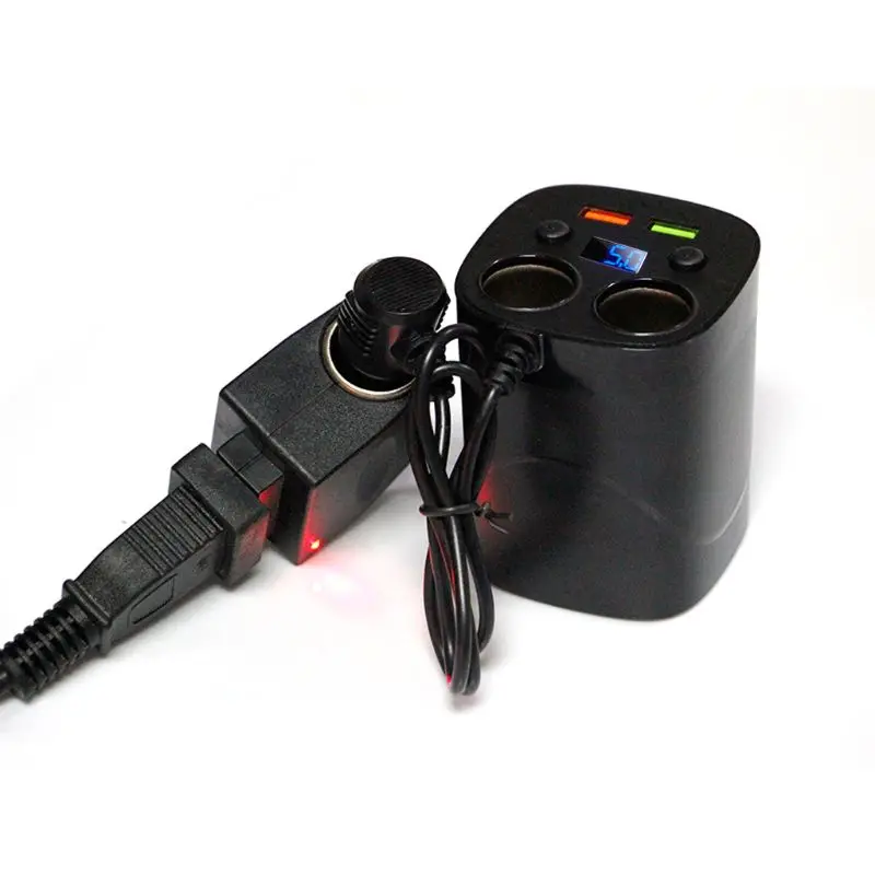 12 В, 12 В, 24 В постоянного тока, QC3.0 устройство для автомобиля с двумя портами USB для быстрой Зарядное устройство чашка зарядки Напряжение ток Дисплей с 2 гнездо для автомобильного прикуривателя для смартфона