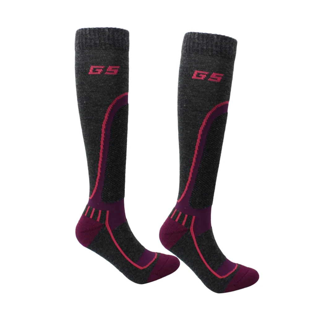 Adult Child Wool Blend Holding Winter Warm Ski Snow Stretchy Long Socks Winter Ski Socks