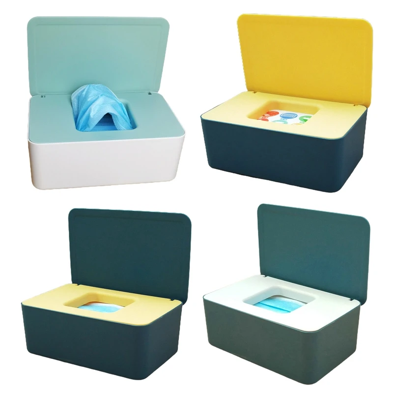Tissue Box Storage Case Baby Wet Wipe Dispenser Flip Cover Dustproof Storage Box Napkin Organizer