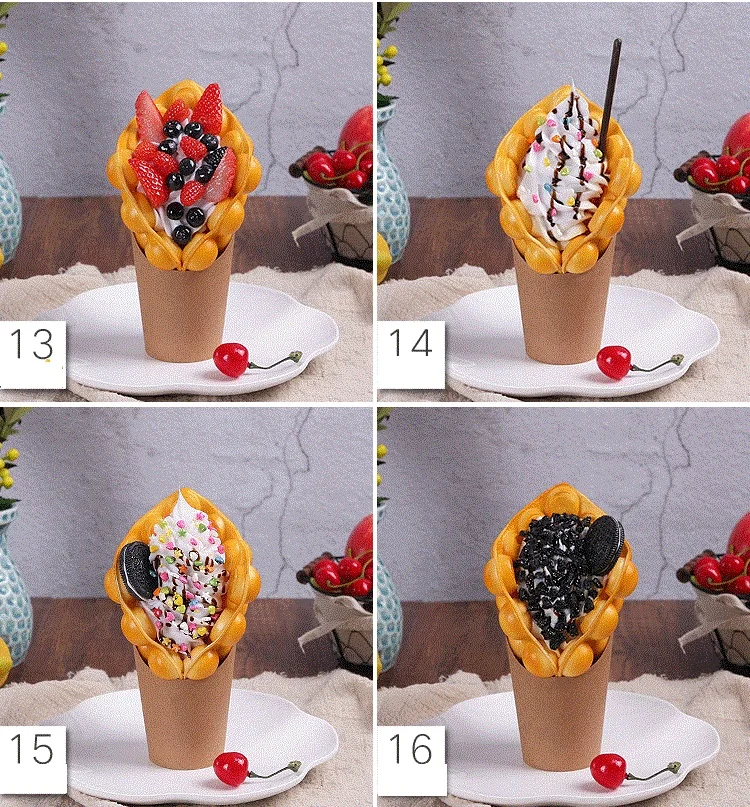 Falso sorvete eggettes sopro waffle bolo modelo