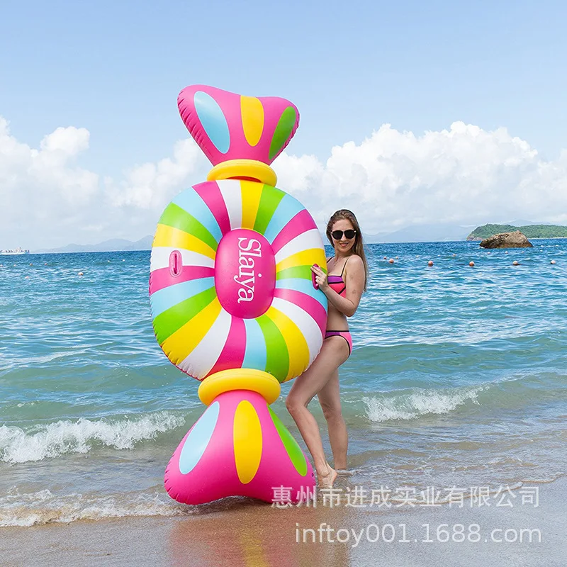 

Manufacturers Profession Production PVC Inflatable Color Candy Floating Row Environmentally Friendly PVC Water Floating Bed Loll