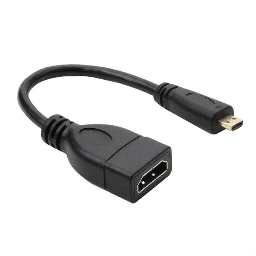 50 шт./лот, черный,, 15 см, Micro HDMI, HDMI адаптер «Папа-мама», кабель, конвертер, M/F разъем для HDTV MAC PC 1080P