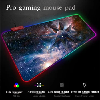 

Yuzuoan Starry Sky Mousepad Universe Stars Large RGB Gaming Mouse Pad USB LED Color Lighting Non-slip Desk Pad Universal 900X400