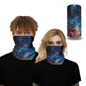 

3D Galaxy Print Seamle Balaclava Scarf Neck Warmer Neck Gaiter Half Face Cover Head Bandanas Shield Headwear for Men Women