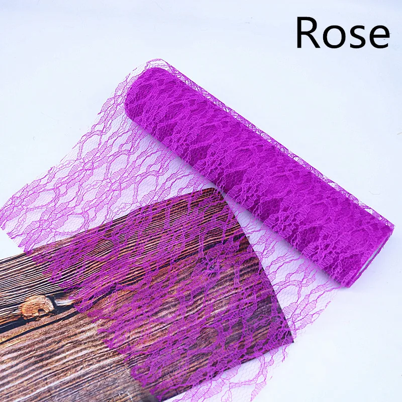 Rose 30cm 10Y 30 см кружева тюль рулон цветок сетка стол центральный Свадьба День рождения партия стол Центровой Runner DIY юбка-пачка стул пояс 10 лет - Цвет: Rose 30cm 10Y