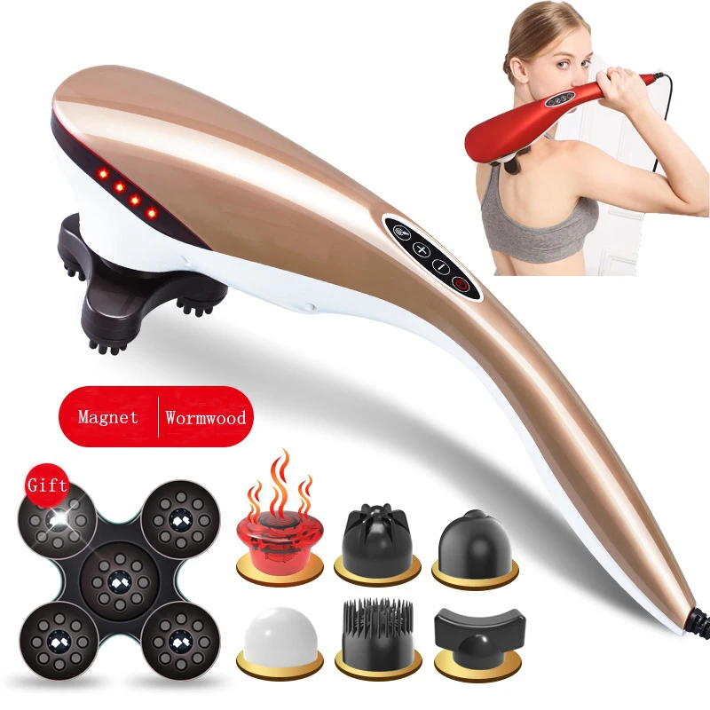 

1pcs Multifunctional Electric Dolphin Massager Hammer Vibration Infrared Stick Roller Cervical Body Massage Pain Relief