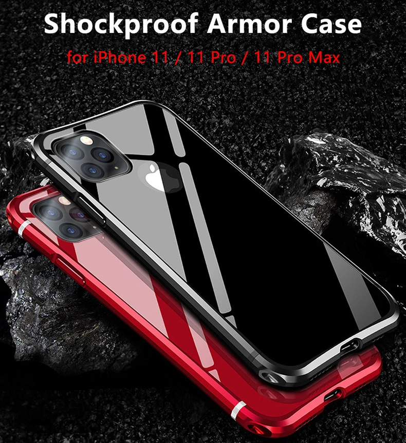 Для iPhone 11 Pro Max чехол Роскошный тонкий металлический алюминиевый сплав жесткий пластиковый гибридная Защитная Броня чехол для телефона iPhone 11
