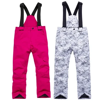 

kids chidlren teens ski snowboard pants trousers winter warm waterproof windproof outdoor sports thick pants overalls boy girl