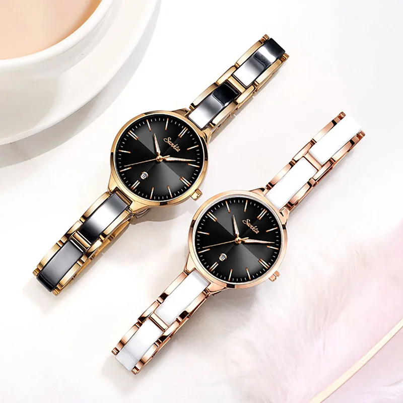 Новые модные женские часы Reloj Mujer SUNKTA с розово красным браслетом креативные